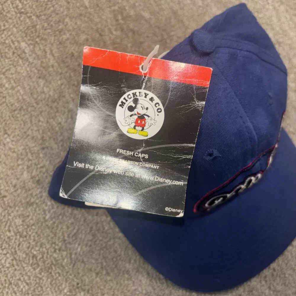 VTG Disney Mickey Mouse Baseball Hat Snap Back One Size Embroidered NWT Blue